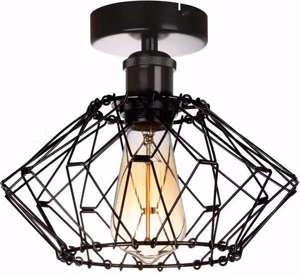 Lampada da soffitto Cameleon nera 1xE27x40W in metallo, dimensioni: 28x28x28 cm, IP20, Reality