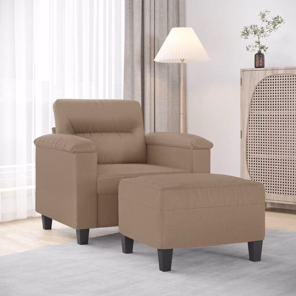vidaXL Poltrona Relax con Poggiapiedi in Similpelle Marrone per Soggiorno
