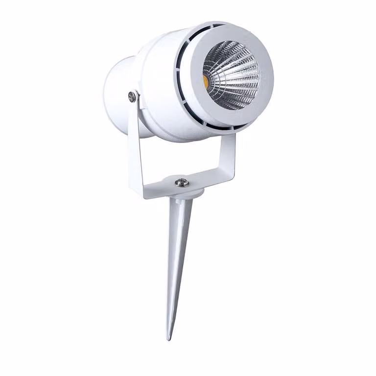V-TAC VT-857-W-N Picchetto giardino led cob 12W 970LM 20° orientabile corpo bianco IP65 luce bianco naturale 4000K - SKU 217548