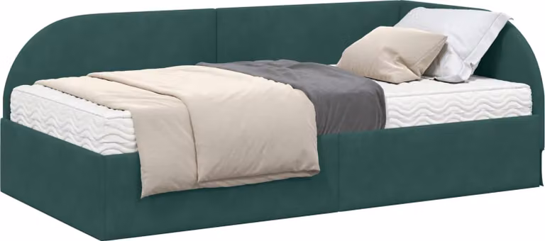 Struttura Letto Angolare con Materasso 2 pcs Verde Velluto