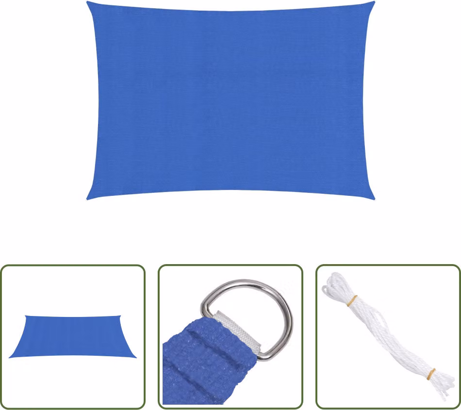 The Living Store Tenda da sole 160 g/m² rettangolare blu 6x8 m HDPE