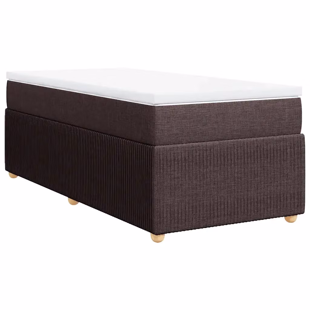 Letto a molle con materasso vidaXL marrone scuro e bianco L: 100 cm, P: 200 cm – 2