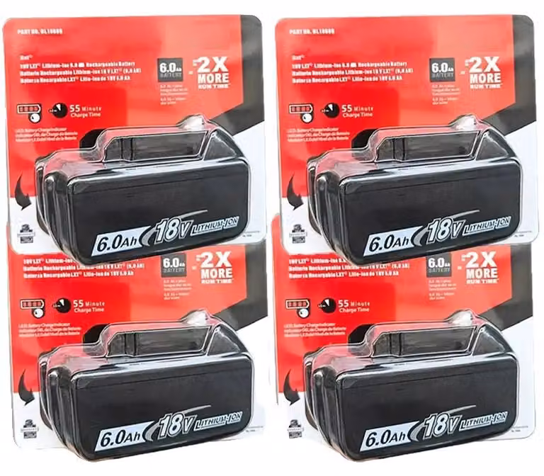 Batterie agli ioni di litio, 6Ah, compatibili con dispositivi a 18V, colore rosa, 18V