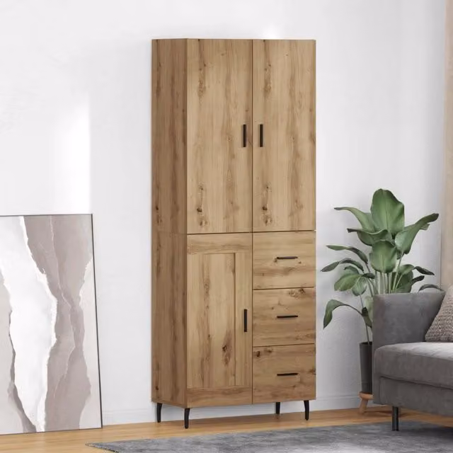 Credenza 2 pz Rovere artigianale 69,5 x 34 x 180 cm 3415934