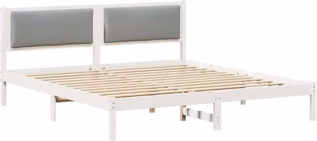 Letto matrimoniale | Letto per adulti | Struttura del letto Grigio chiaro 200 x 200 cm Pino massello