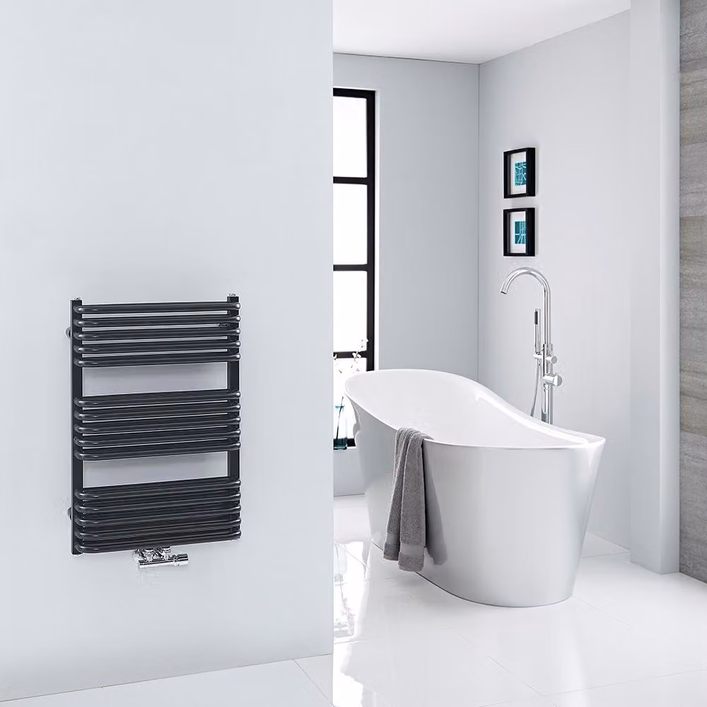 Scaldasalviette Nero Attacco Centrale 736x500mm - Arch