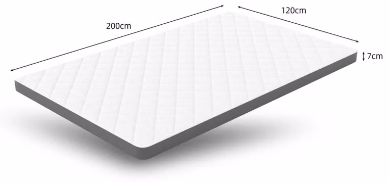 Materassi - Materasso in schiuma - Grado di rigidità H3 (medio) - 7 zone - Altezza 7 cm - 120x200 cm - Colore: bianco