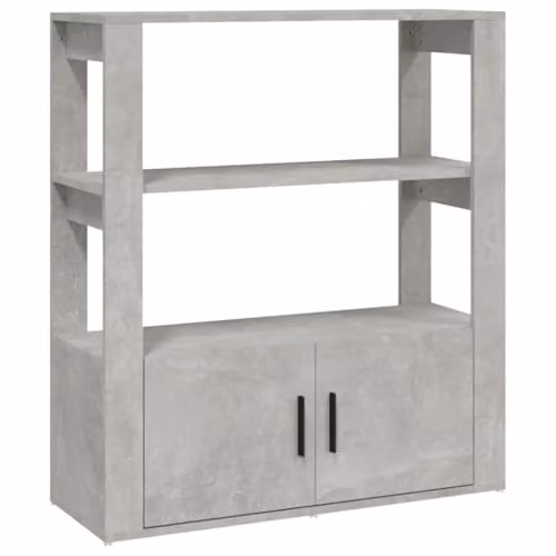 Helloshop26 Buffet bahut - Cassettiera portaoggetti per cucina, soggiorno, soggiorno, 80 x 30 x 90 cm, in legno di ingegneria, colore: grigio 02_0032099