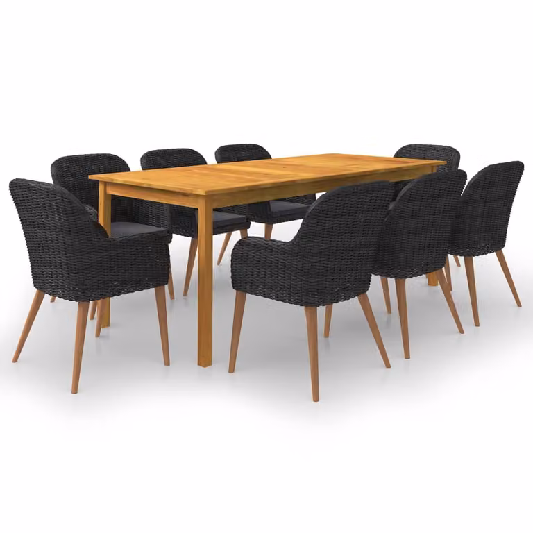 Maison Exclusive - Set da pranzo da giardino 9 pezzi nero