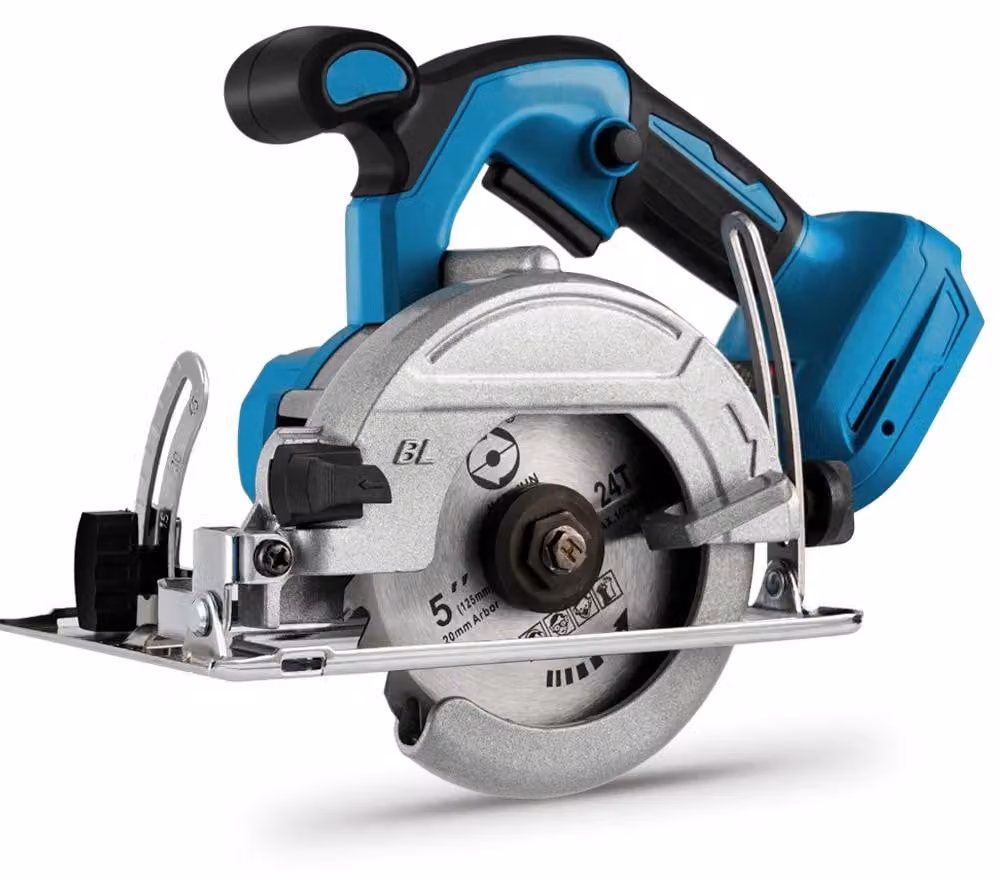 Sega circolare da 125 mm - Sega circolare portatile a batteria da 18V - Motore brushless - Profondità di taglio di 45 mm - Taglio inclinato da 0° a 45° - Lama da 24 denti - Senza batteria