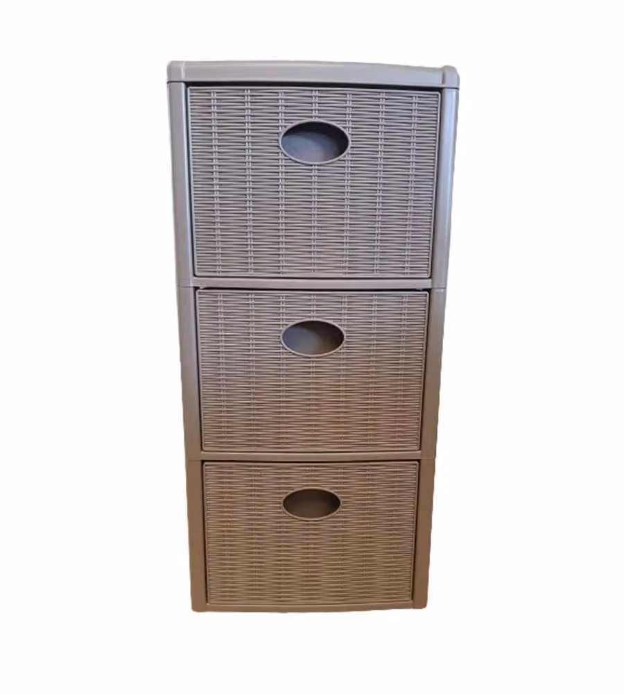 Stefanplast Cassettiera Elegance con 3 Cassetti Beige con Ruote L: 40 cm, P: 30 cm, H: 60 cm
