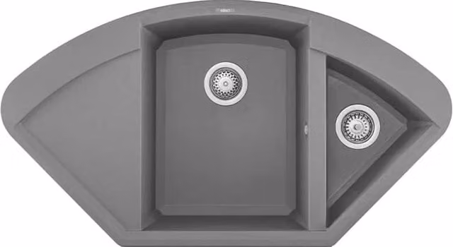 Lavello Elleci Incasso Easy CORNER Metaltek Grigio Titanium LMYCOR73