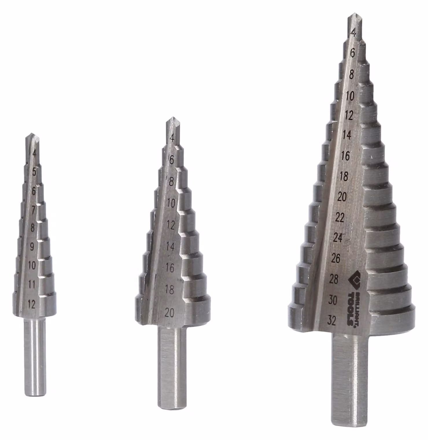 BRILLIANT TOOLS Set di punte a gradino 3 pezzi Ø 4 - 32 mm - BT101925