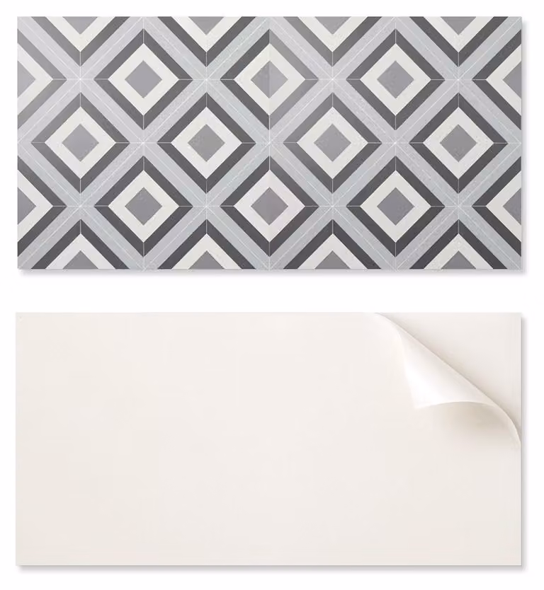 Pannello in vinile adesivo stampato, dimensioni 120x60 cm, motivo geometrico a rombi