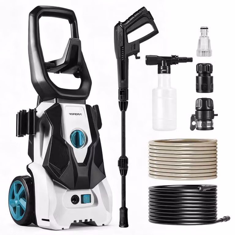 Idropulitrice elettrica - 1200 W - 100 bar - Tubo flessibile da 5 metri - Ideale per auto e terrazzi