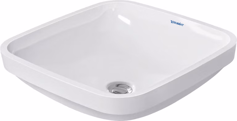 Duravit lavabo encastré DuraStyle 37cm encastré par le bas, avec trop-plein, sans plage de robinetterie, 0373370000, 0373370000