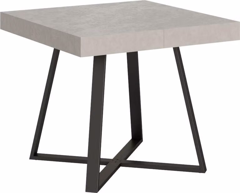 ITYHOME - Tavolo allungabile 90/194x90 cm Abbraccio cashmere gambe antracite