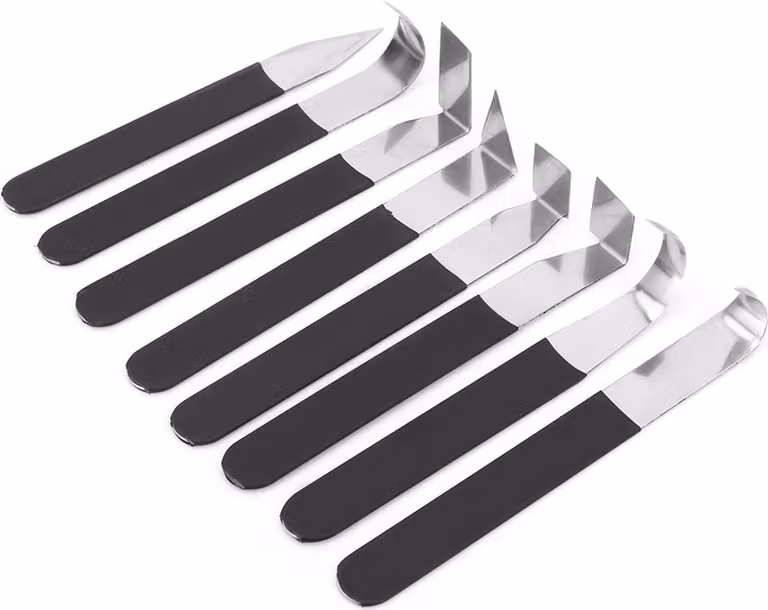 Set di 8 strumenti per la modellazione dell'argilla, in acciaio inossidabile e resistente alla ruggine, con impugnature in gomma, per Vetroceramica e argilla: un set di strumenti da scultura versatile