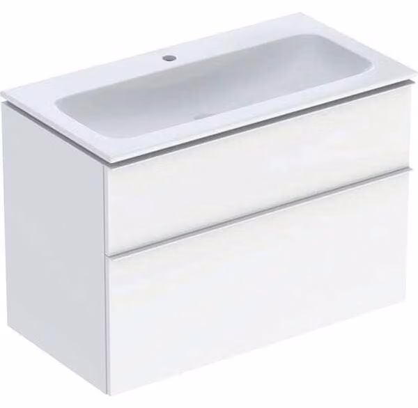 Geberit iCon Set lavabo pour meubles avec meuble sous-lavabo, 2 tiroirs, 90x63x48 cm, 502337, 502.333.01.1, 502.333.01.1