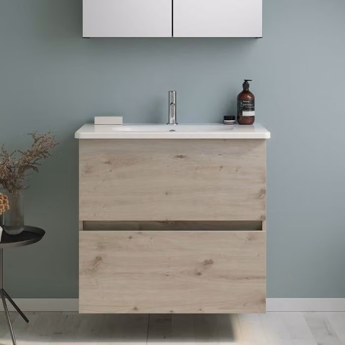 Mobile lavabo burgbad Liniq con cassetto, larghezza 80,5 cm