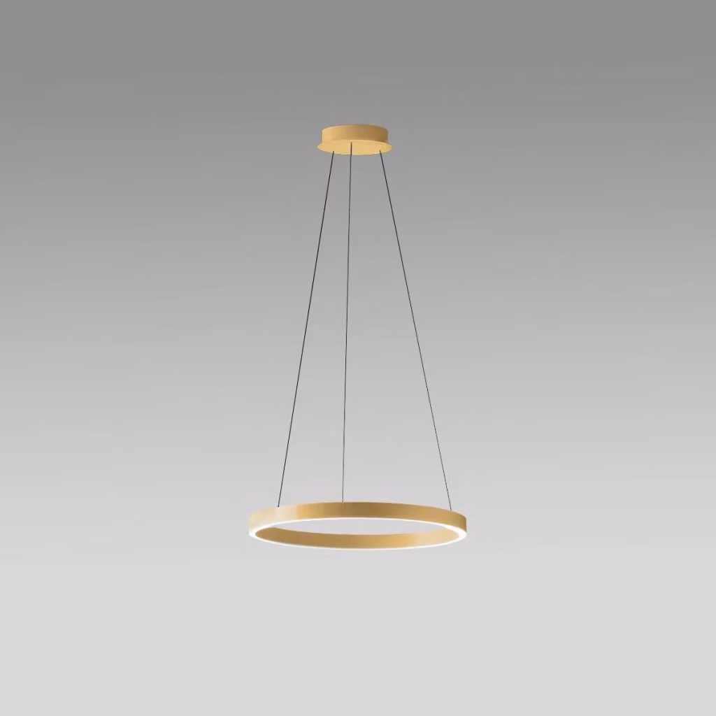 Lampada a sospensione Criseide Gealuce in alluminio e silicone, colore oro spazzolato e bianco, LED 60W 3100lm 3000K dimmerabile – 2