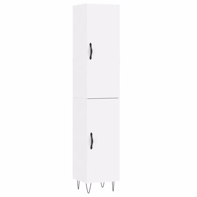 Credenza Bianca 34,5x34x180 cm in Legno Multistrato
