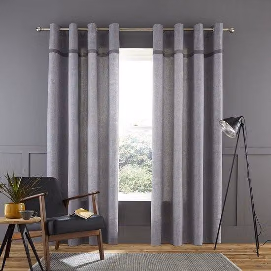 Tende a cordoncino in tessuto grigio antracite, 100% cotone, 60x60 cm