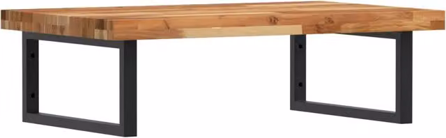 Ripiano a parete per lavabo DESIGN IN in acciaio nero e legno di acacia oliato marrone