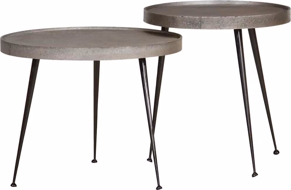 Maison Exclusive - Tavolino da salotto, 2 pezzi, in legno laminato color argento