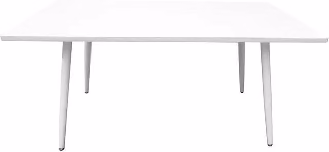 Tavolo da pranzo RENNES – Rettangolare – Piano bianco e gambe in metallo – Design moderno