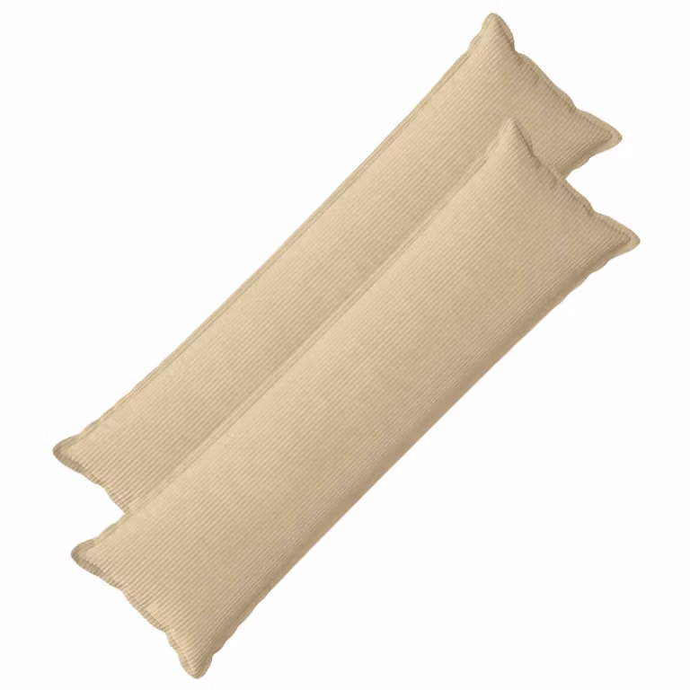 Set di 2 federe vidaXL HOUTEN in velluto a coste, Grigio Verde Chiaro, L 40 cm x P 145 cm