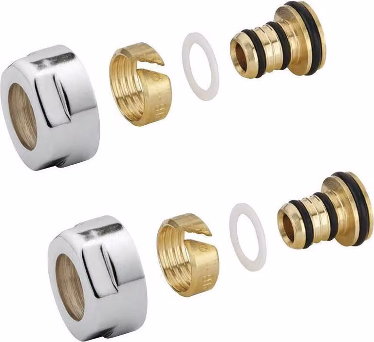 Raccordo a compressione Alupex 16 mm, acciaio inox spazzolato