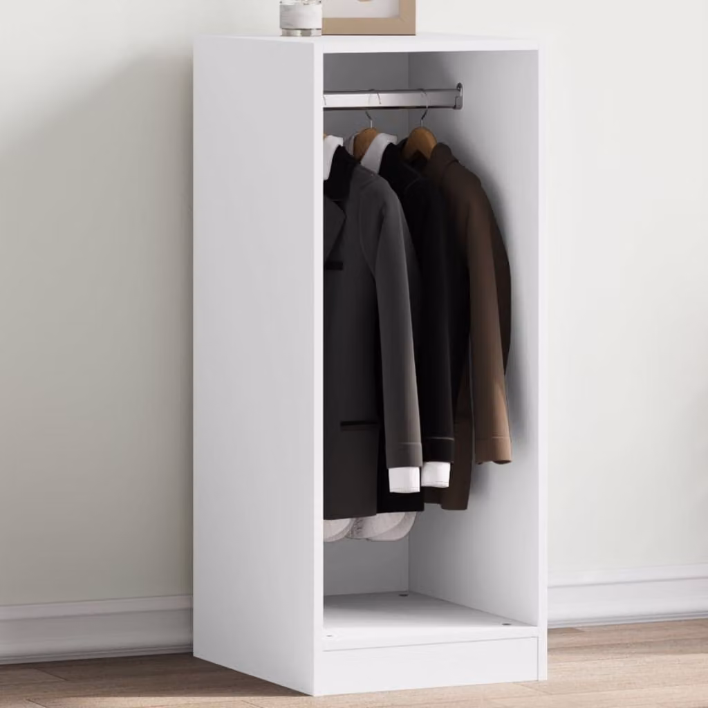 Armadio bianco minimalista vidaXL in legno MDF con appendiabiti, L/P/H: 48 x 41 x 102 cm