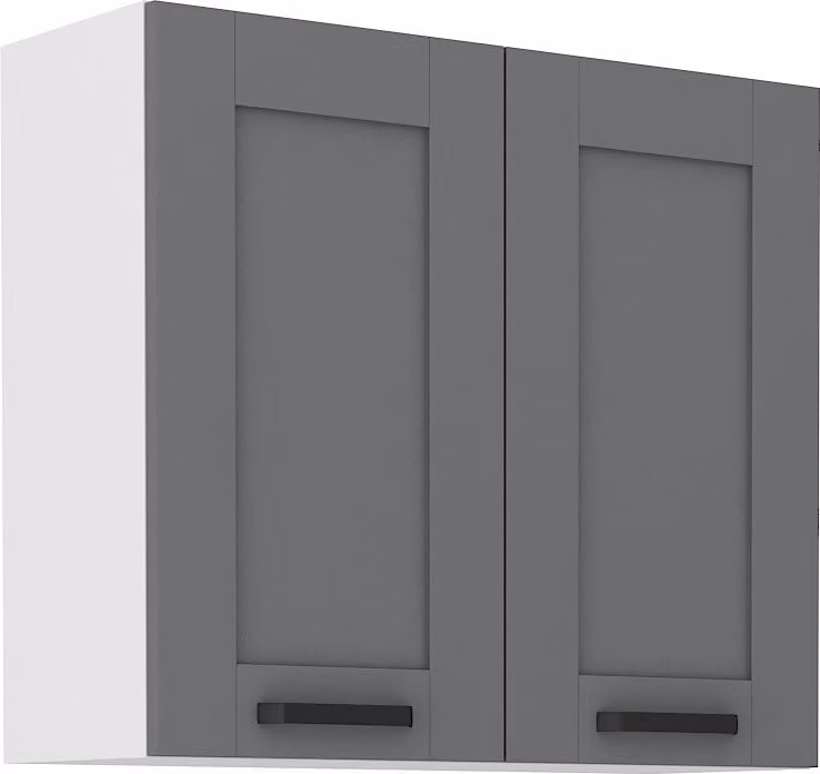 Armadietto superiore da cucina LAILI - larghezza 80 cm, grigio / bianco