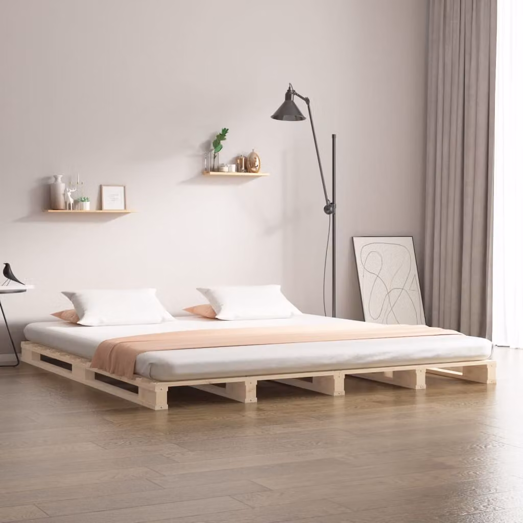The Living Store Letto in pallet 135x190 cm Pino massiccio