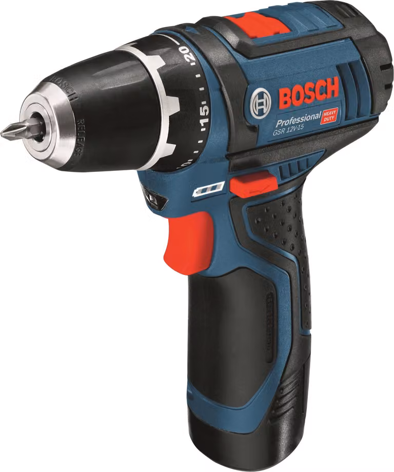 BOSCH 0601868109 BOSCH GSR 12V-15 Professional Akku-Bohrschrauber-Set 12,0 V, mit 2 Akkus