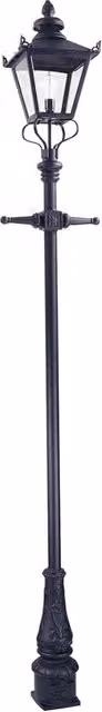 Lanterna da giardino Elstead in metallo nero con vetro trasparente, attacco E27, 60W, protezione IP44
