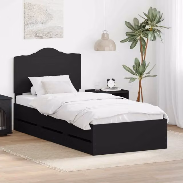 Struttura del letto Nero 90 x 200 cm Legno Ingegnerizzato 3413451