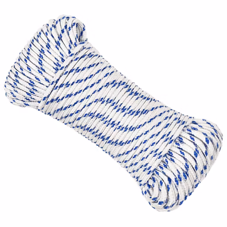 Corda multiuso vidaXL in plastica, Bianco e Blu, 4 mm, 100 m, Carico massimo 105 kg
