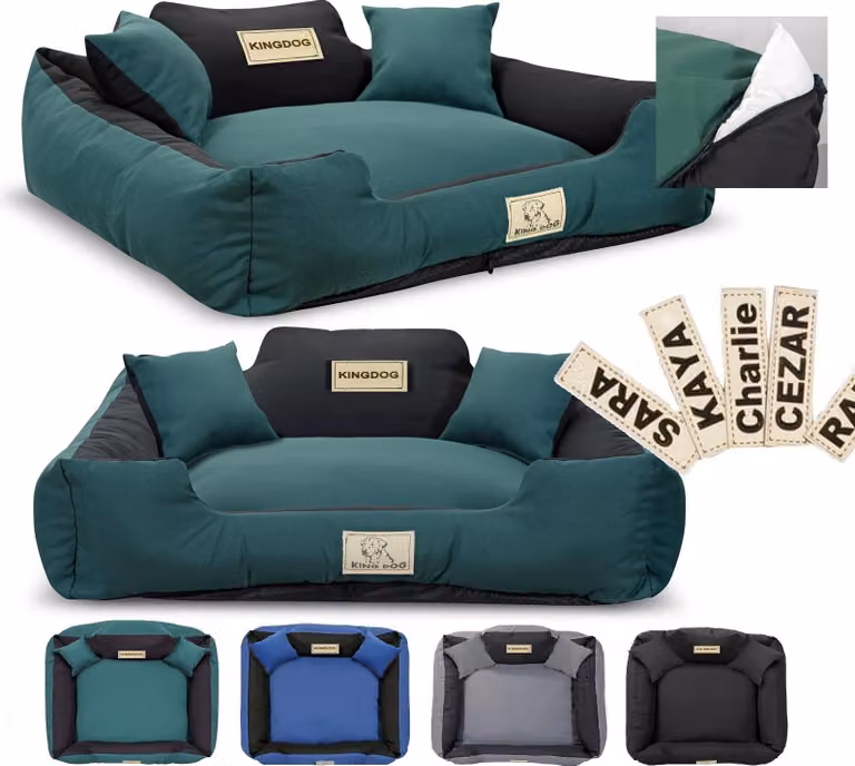 Letto per cani KINGDOG MM43 115x95 cm personalizzato estraibile antiscivolo verde