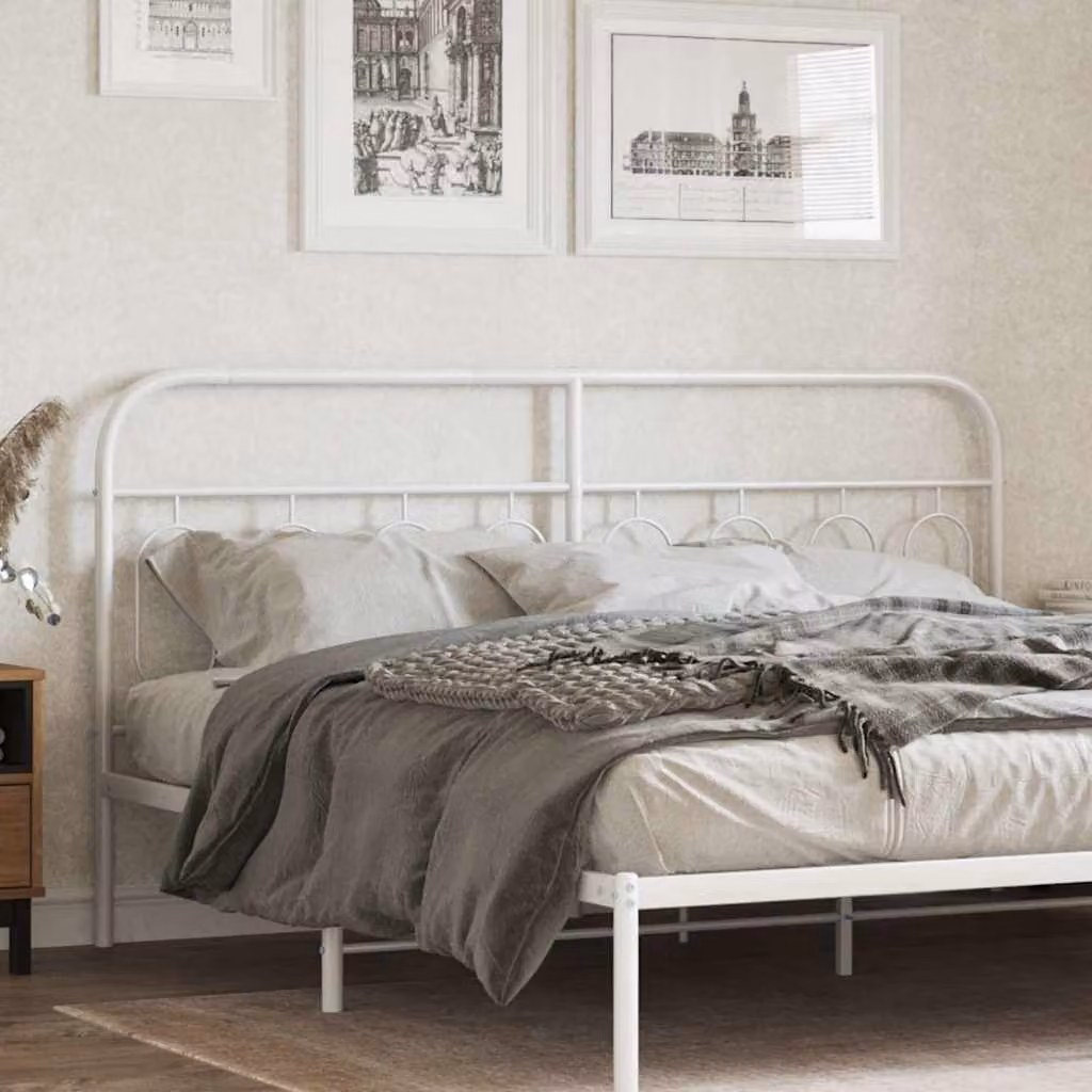 Testiera di ricambio in metallo vidaXL colore bianco opaco L: 187 cm