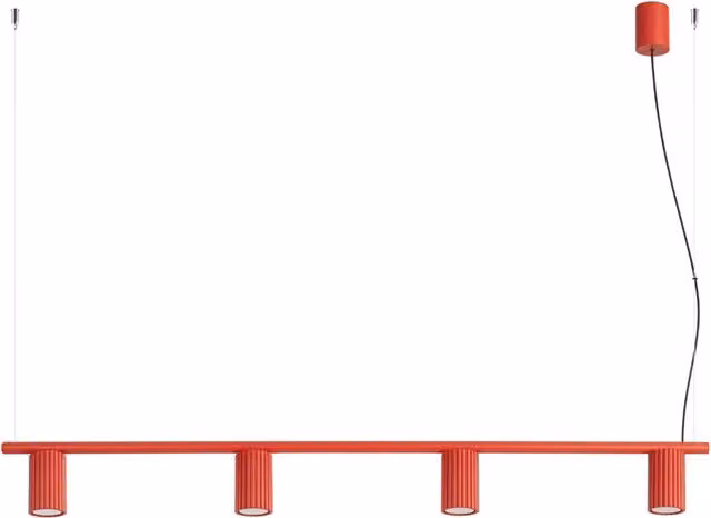 Lampadario KARBON 4 rosso