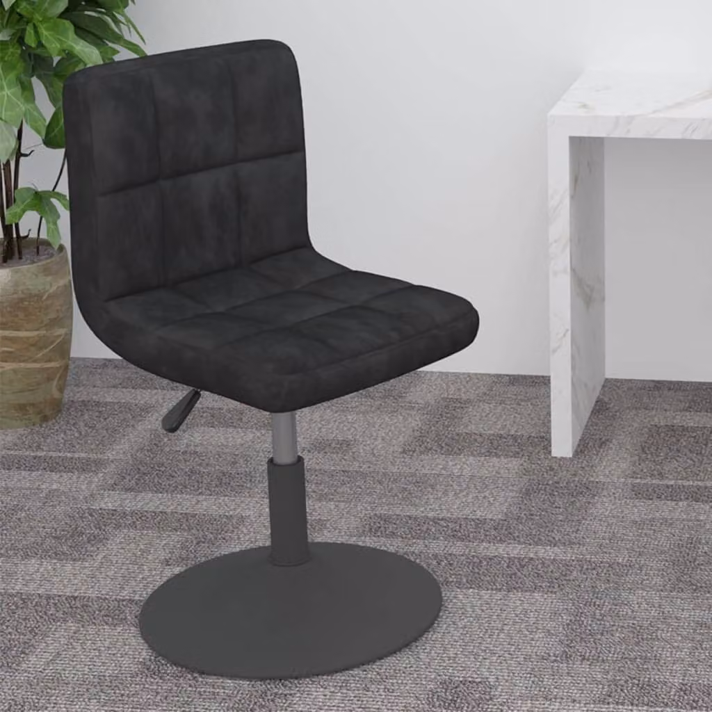 Sgabello da Bar Girevole vidaXL in Velluto Nero con Base in Metallo e Plastica