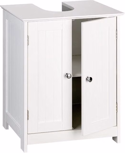 Wastafel sotto banco rustico bianco - arredo bagno per lavabo - 50/60 cm