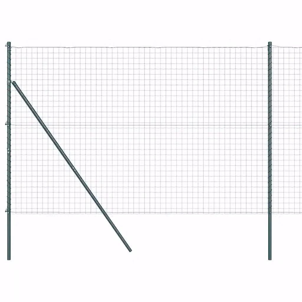Recinzione vidaXL in acciaio e PVC verde con fissaggio a terra, L: 10 m, H: 1,5 m – 2