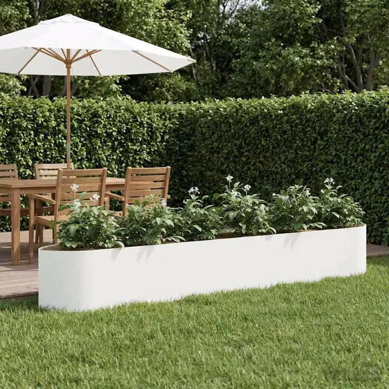 Letto rialzato da giardino vidaXL in acciaio bianco L: 300 cm, P: 40 cm, H: 40 cm