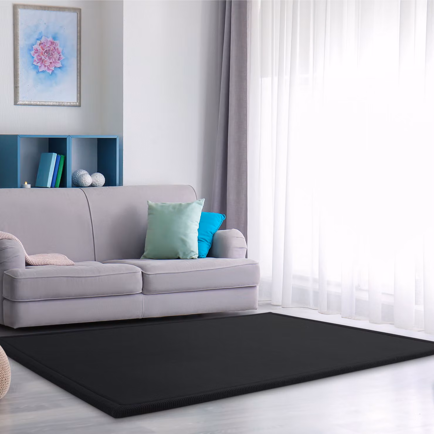 Tappeto lavabile per bambini Atami nero L: 120 cm, P: 160 cm – 3
