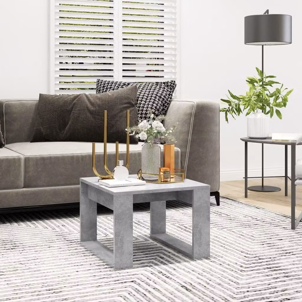 Maison Exclusive - Tavolino grigio cemento 50x50x35 cm Materiale ligneo