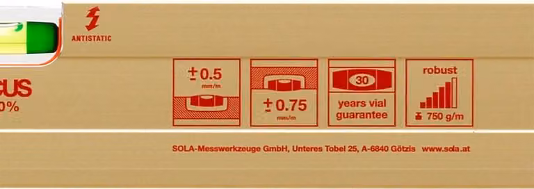SOLA AZ 100 - Wasserwage 100 cm - brevetto SOLA-FOCUS Libelle