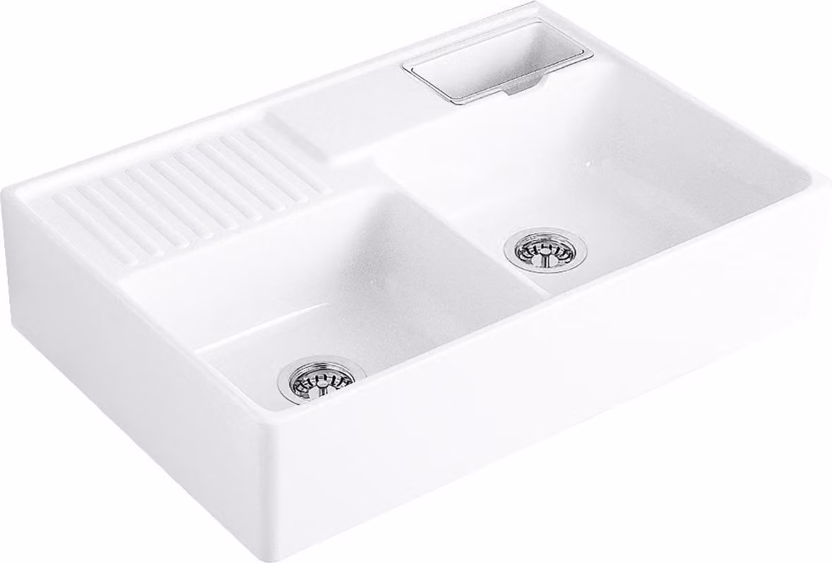 Lavello Villeroy & Boch a doppia vasca 895 x 630 mm funzionamento eccentrico legno